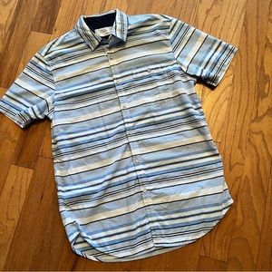 Free Planet Blue Stripe Men's Shirt Size Large